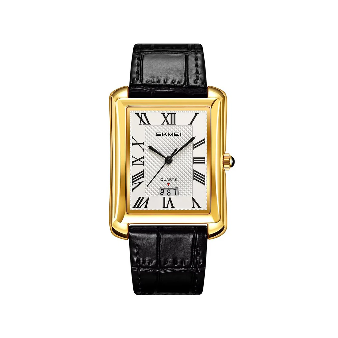 SKMEI 2575 Leather Strap Business Watch - Black - Image 2