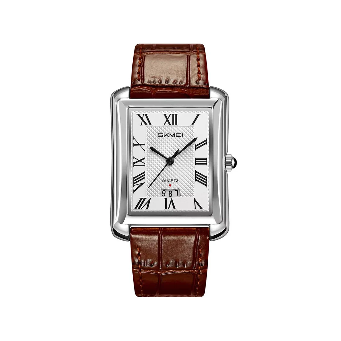 SKMEI 2575 Leather Strap Business Watch - Chocolate - Image 2