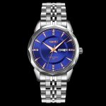 Skmei 9268 Luxury Quartz Movement Bussines Case Waterproof Watch - Silver Blue - Image 3