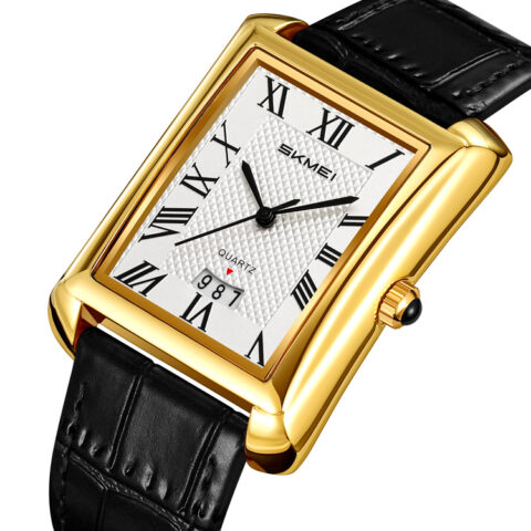 SKMEI 2575 Leather Strap Business Watch - Black