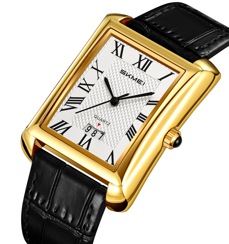 SKMEI 2575 Leather Strap Business Watch - Black